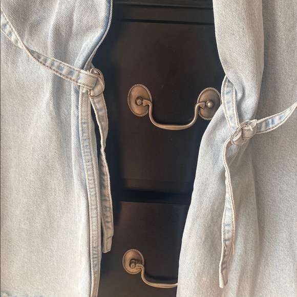 Zara Blue Cargo Flare Wide Leg Jeans- Mid rise- - Picture 6 of 6